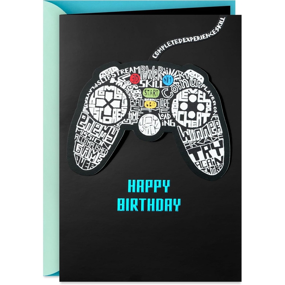 image:imageHallmark Comic Book and Video Game Thank You Note Assortment 24 Blank Cards with Envelopes for Kids Grandchildren GamersVideo Game Controller Birthday Card