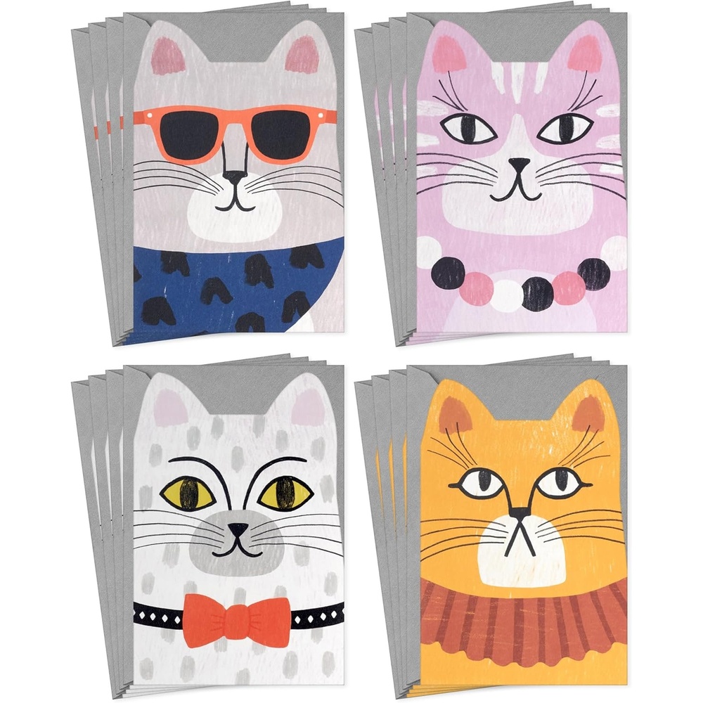 image:imageHallmark Cute Cat Note Card Assortment 16 Blank Cards with Envelopes for Kids Teens Teachers