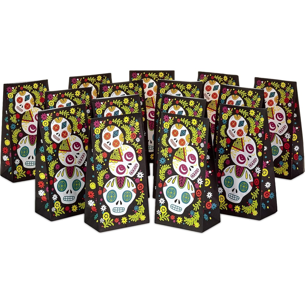 image:imageHallmark Day of the Dead Party Favor and Wrapped Treat Bags 15 Ct for Halloween Da de los Muertos Class Parties Care Packages and MoreTreat