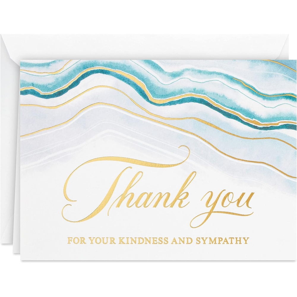 image:imageHallmark Funeral Thank You Cards Watercolor Agate 20 Thank You for Your Sympathy Cards with Envelopes