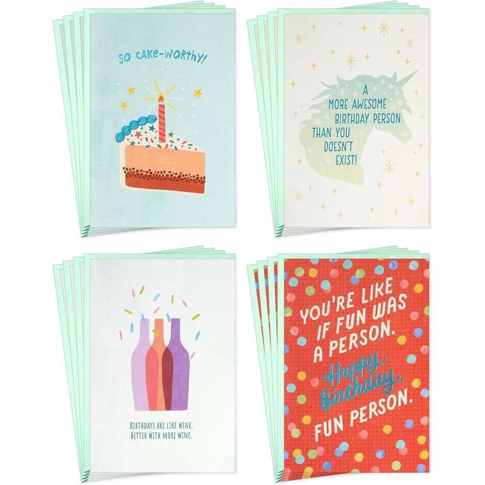 image:imageHallmark Funny Birthday Card Assortment 16 Blank Cards with Envelopes for Friends Sisters Coworkers