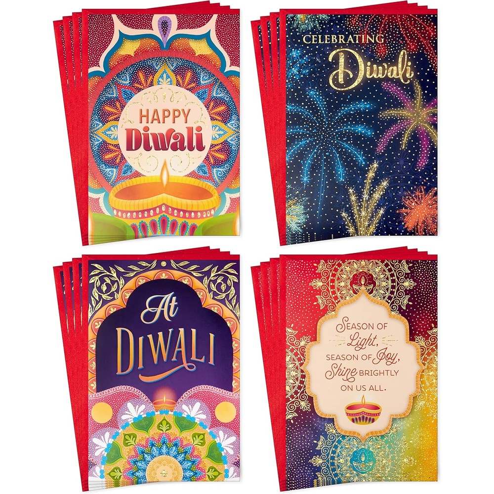 image:imageHallmark Golden Thread Diwali Card Assortment Happy Diwali 16 Cards with Envelopes