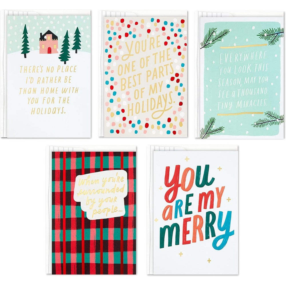 image:imageHallmark Good Mail Christmas Cards Assortment Plaid and Pine 5 Cards with EnvelopesPlaid and Pine  Pack of Cards