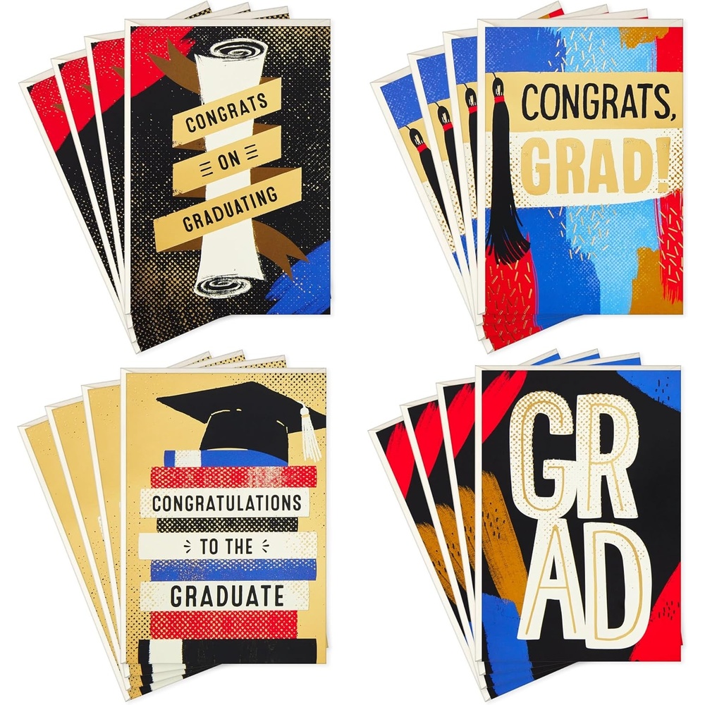 image:imageHallmark Graduation Cards Assortment Congrats 16 Cards and Envelopes 4 DesignsBlack