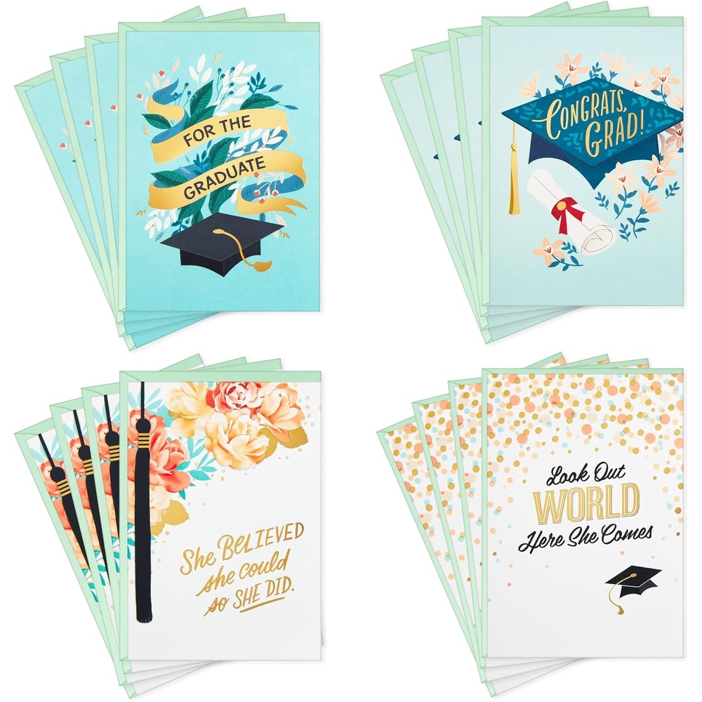 image:imageHallmark Graduation Cards Assortment for Her She Believed She Could 16 Cards and Envelopes 4 DesignsAssorted Graduation Cards for Females