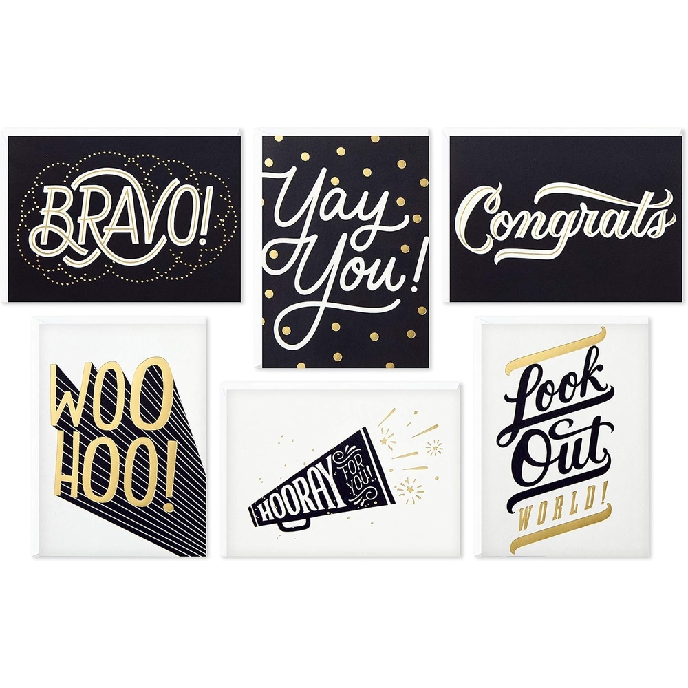 image:imageHallmark Graduation Cards Bulk Assortment Retro Rainbow 36 Blank Cards with Envelopes 6 Designs for High School Kindergarten Middle School College and College GraduatesCongratulations Cards