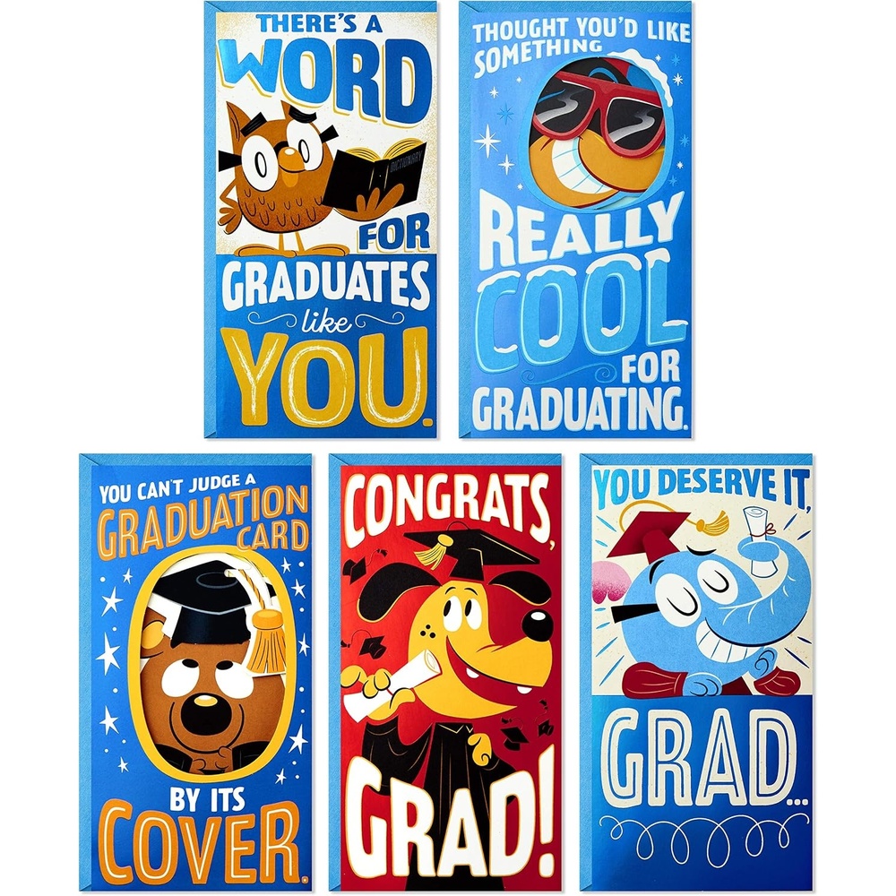 image:imageHallmark Graduation Money Holders or Gift Card Holders Bulk Assortment Hats Off 36 Greeting Cards with Envelopes 6 DesignsFunny Animals
