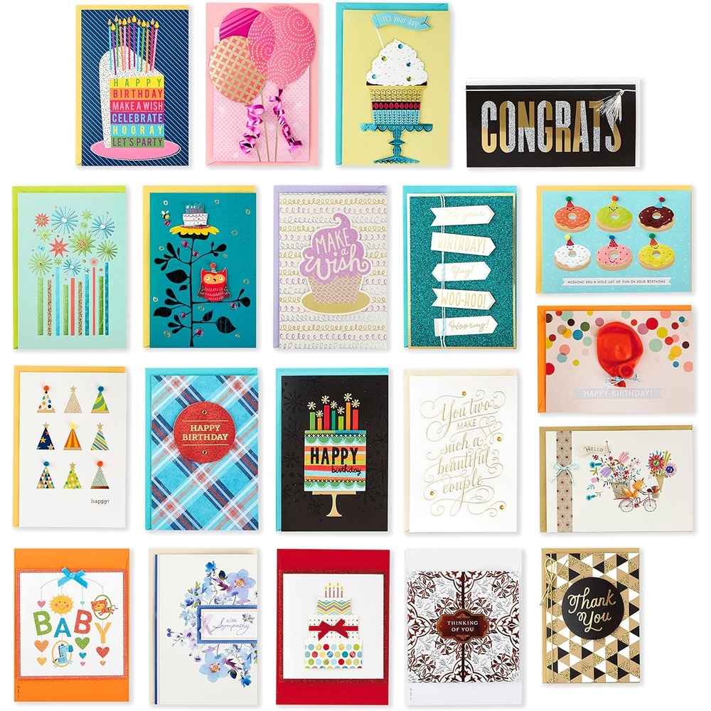image:imageHallmark Handmade All Occasion Boxed Greeting Card Assortment Pink Floral Pack of 20Birthday Cards Baby Shower Cards Wedding Cards Sympathy Cards Thinking of You Cards Thank You CardsEveryday
