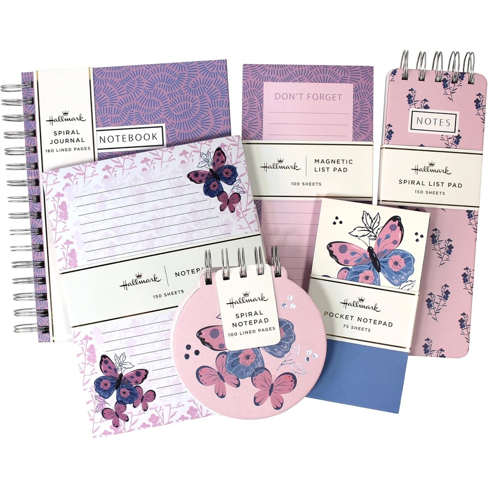 image:imageHallmark Journal and Stationery Set Journal List Pads Pocket Notepad and Large Notepad Butterfly Collection