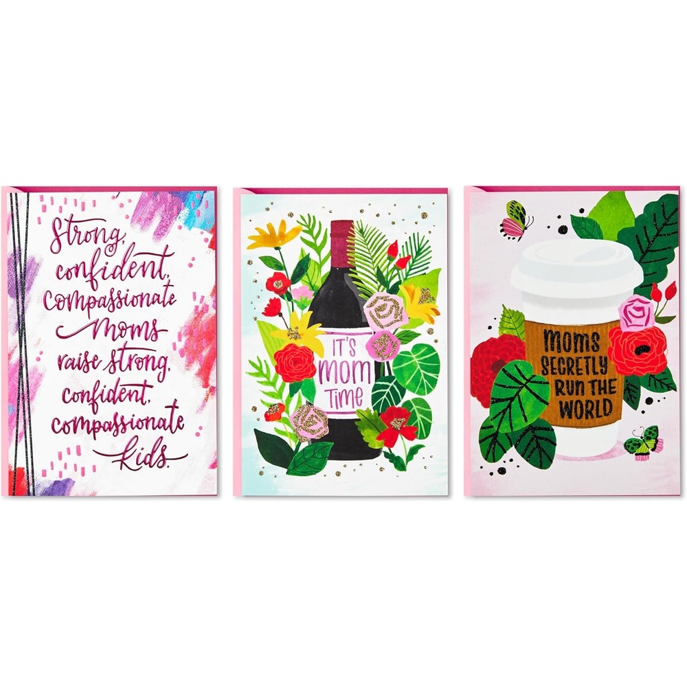 image:imageHallmark Mothers Day Cards Assortment Pack of 3 for Friends Moms Run the WorldMoms Run the World  3 Cards with Envelopes