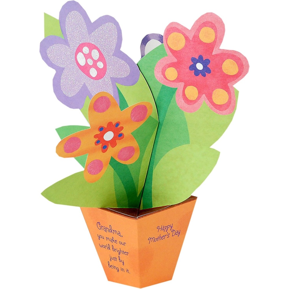 image:imageHallmark Mothers Day Pop Up Card for Grandmother Displayable 3D Flowers in a Potmulticolor