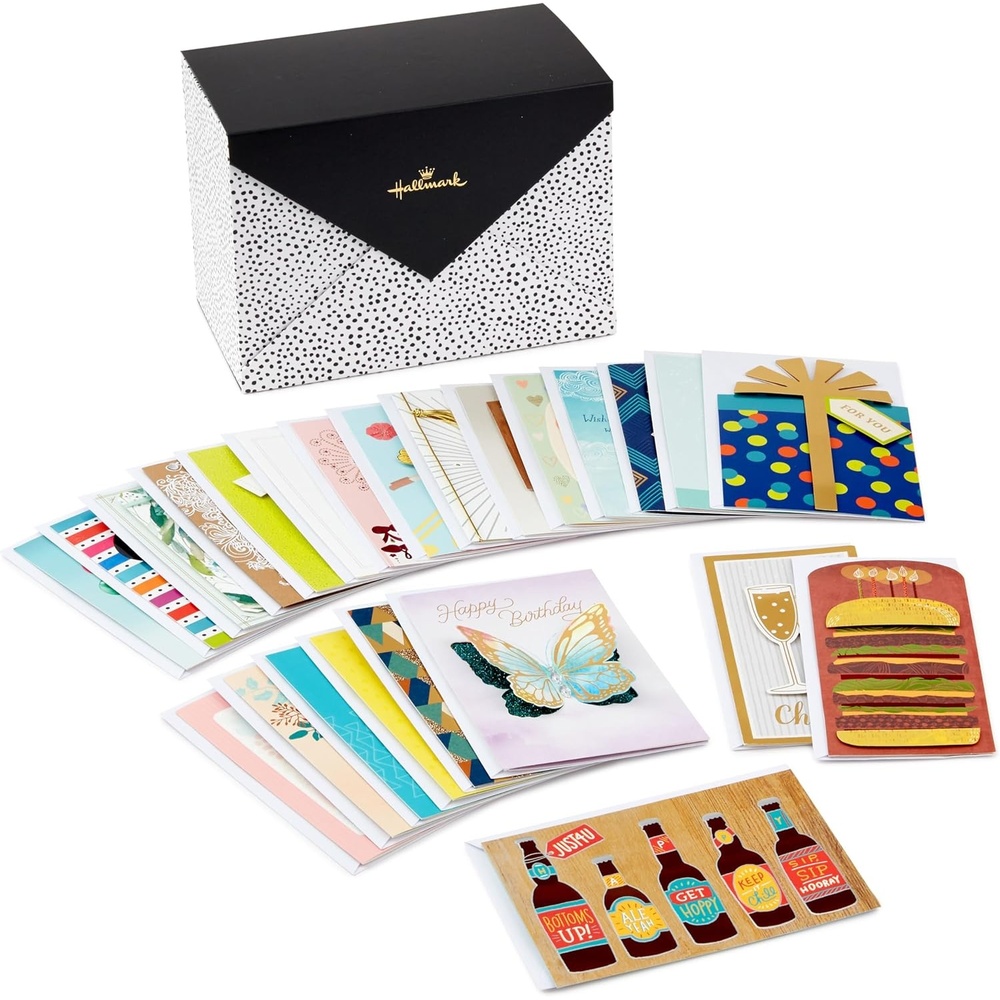 image:imageHallmark Pack of 24 Handmade Assorted Boxed Greeting Cards Painted DotsBirthday Baby Shower Wedding Sympathy Thinking of You Thank You CardsAll Occasions