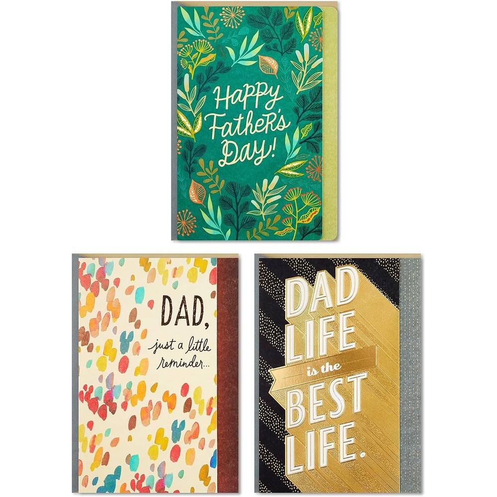 image:imageHallmark Pack of 3 Assorted Fathers Day Cards Wonderful DadsFathers Day  Wonderful Dads