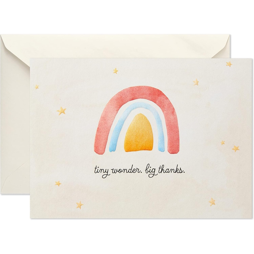 image:imageHallmark Pack of Baby Shower Thank You Cards Watercolor Rainbow 40 Cards and Envelopes