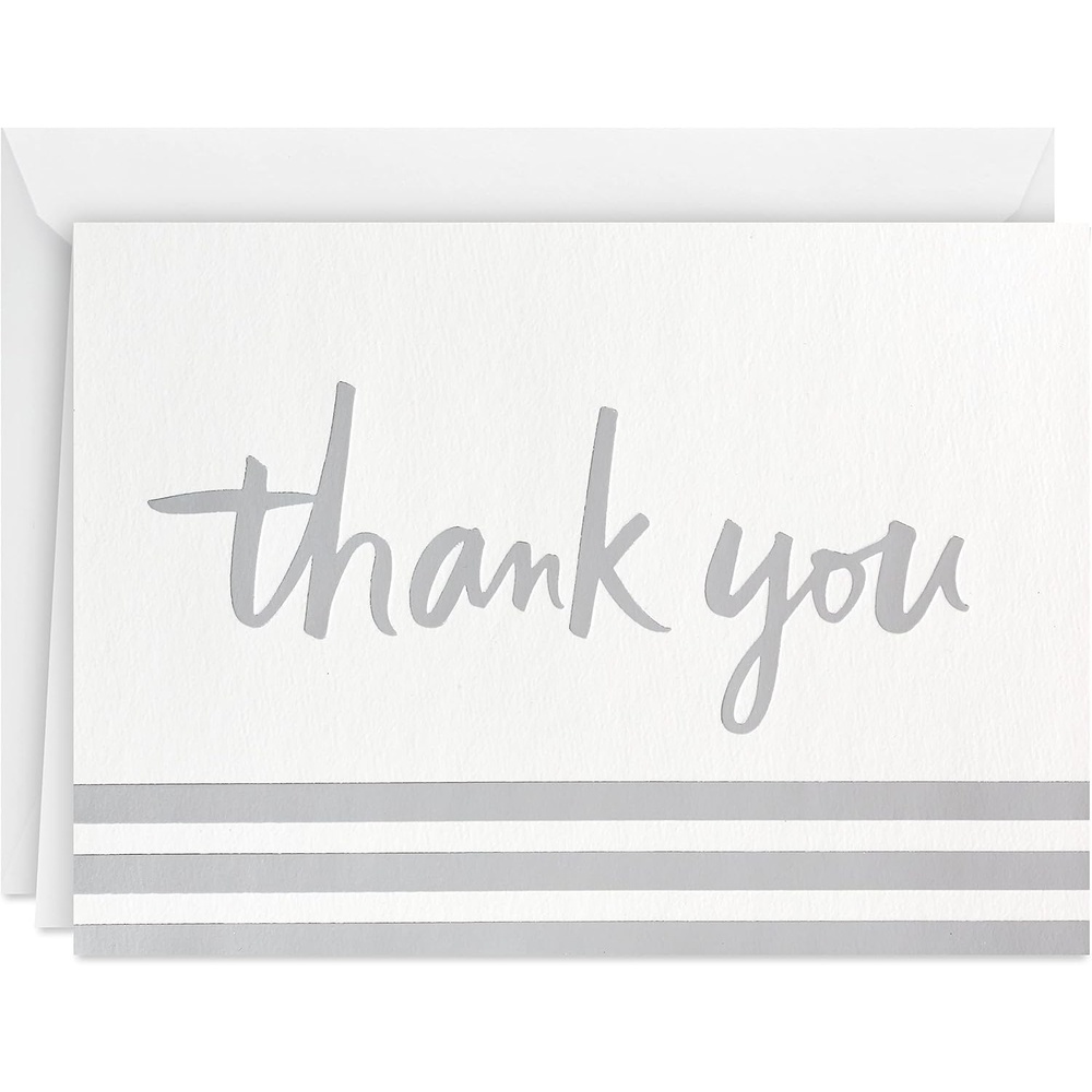 image:imageHallmark Pack of Thank You Cards Silver Foil 20 Thank You Notes with Envelopes