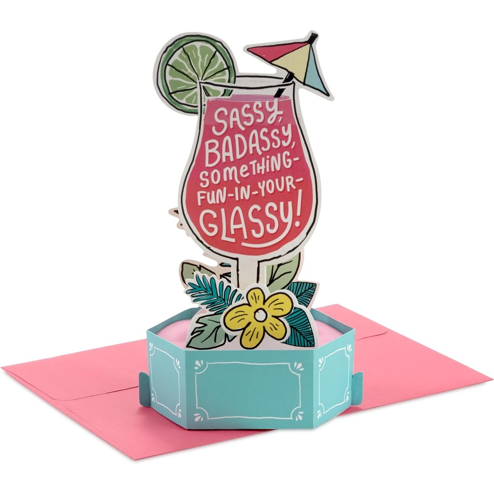 image:imageHallmark Paper Wonder Funny 3D Pop Up Card Sassy Drink for Birthday Bachelorette Party Graduation Congratulations Promotion