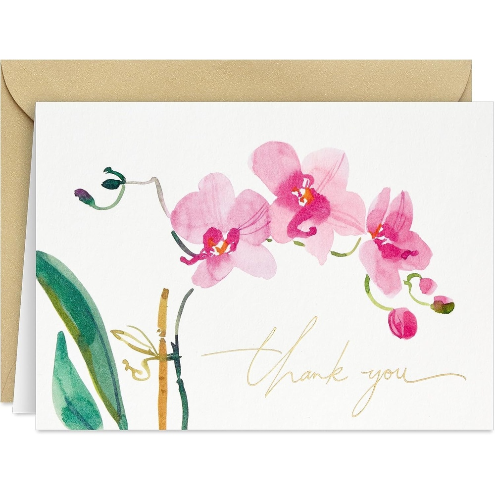 image:imageHallmark Pink Orchid Thank You Notes 20 Blank Cards with Envelopes for Bridal Shower Baby Shower Wedding Birthday