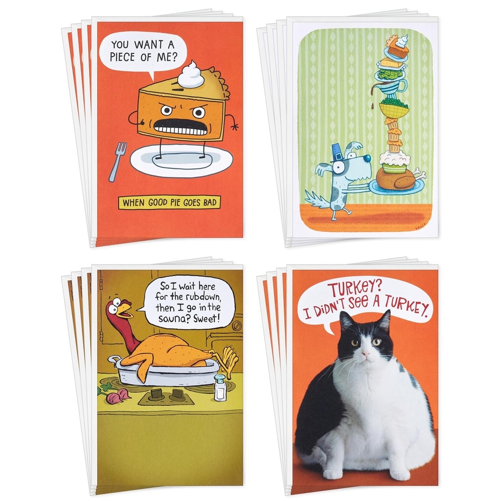 image:imageHallmark Shoebox Funny Thanksgiving Card Assortment 16 Cards and 16 Envelopes for Friendsgiving Family Coworkers
