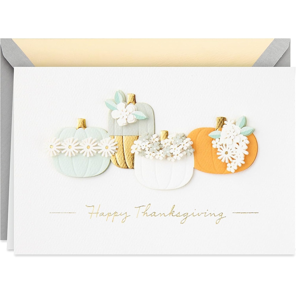 image:imageHallmark Signature Studio Thanksgiving Card Fall FlowersFancy Pumpkins