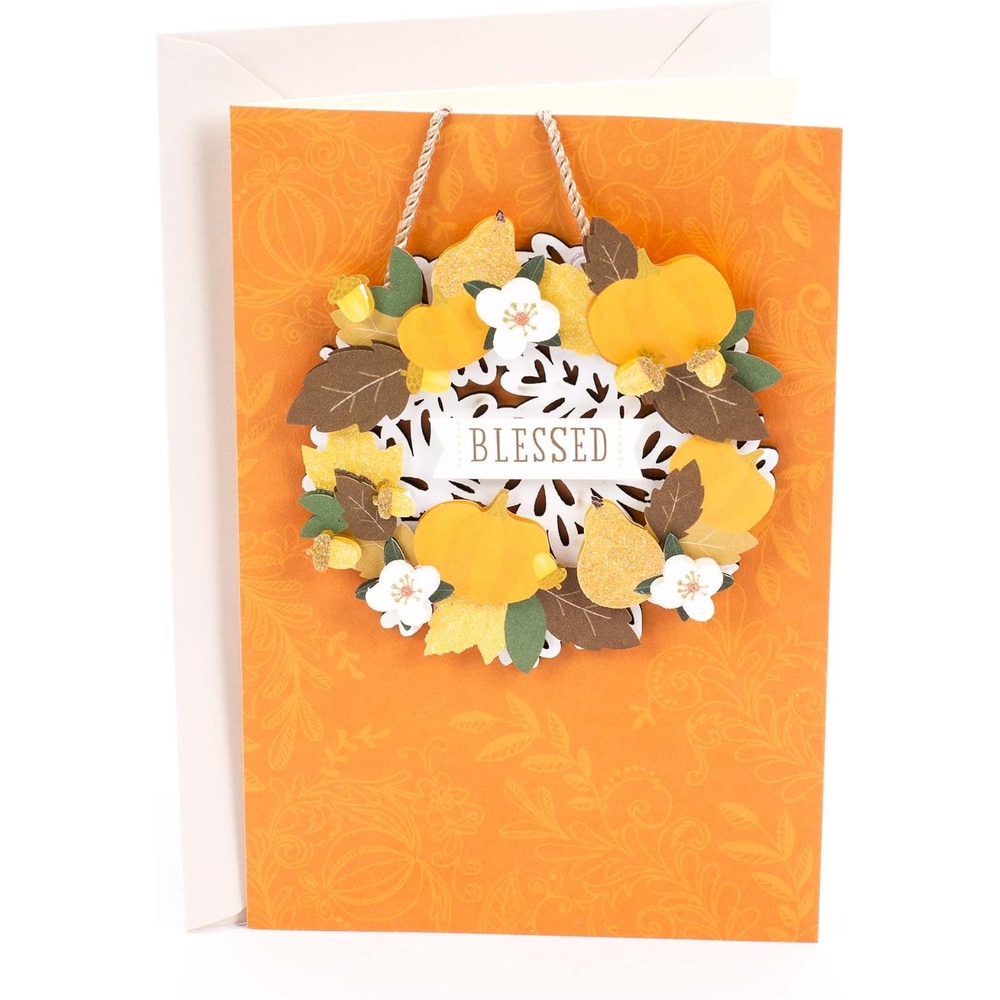 image:imageHallmark Signature Studio Thanksgiving Card Fall FlowersRemovable Wreath Ornament