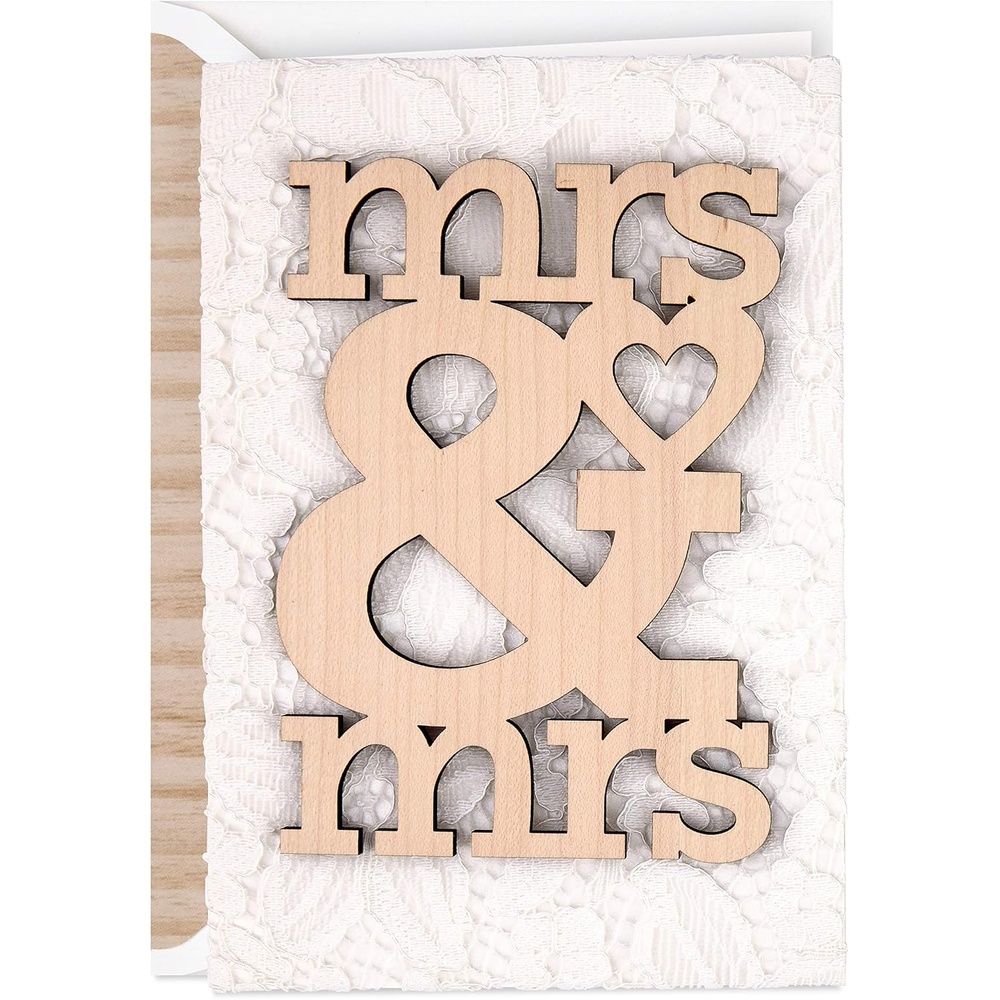 image:imageHallmark Signature Wedding Card for Lesbian Couple Wood Mrs And Mrs