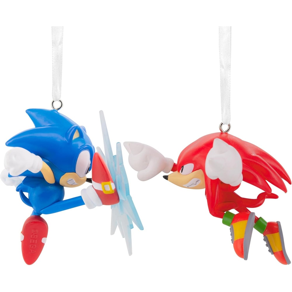 image:imageHallmark Sonic the Hedgehog Sonic vs Knuckles Christmas Ornaments Set of 2 Gifts for Gamers