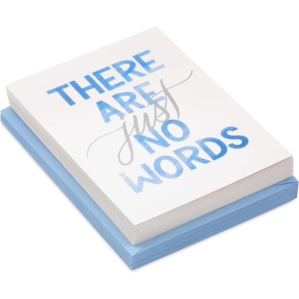 image:imageHallmark Sympathy Card for Anniversary of Death Caring Thoughts Never Stopped for Widow Widower FriendWhite  Blue