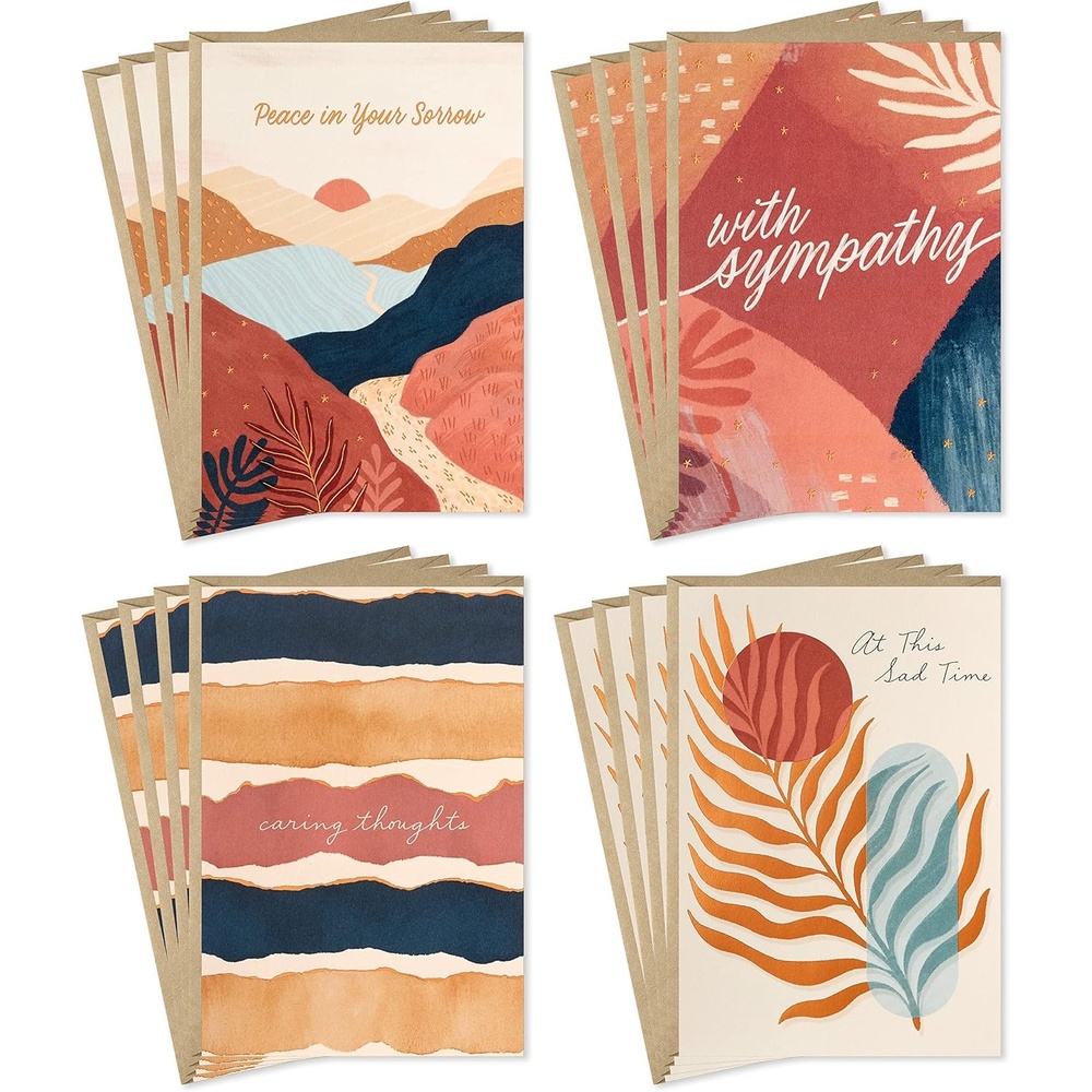 image:imageHallmark Sympathy Cards Assortment Painted Palms 16 Assorted Thinking of You Cards with Envelopes
