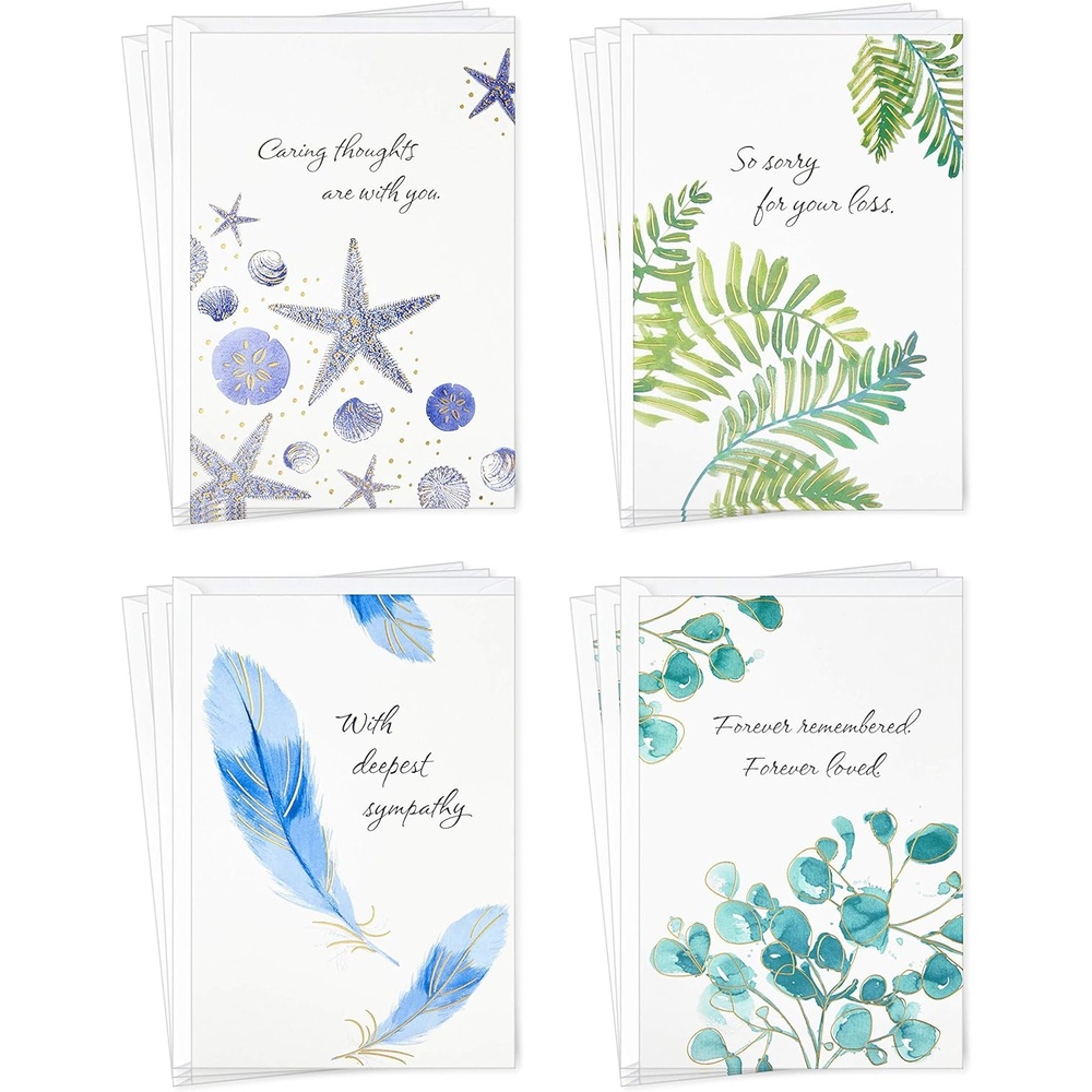 image:imageHallmark Sympathy Cards Assortment Watercolor Nature 12 Assorted Thinking of You Cards with EnvelopesMulticolor