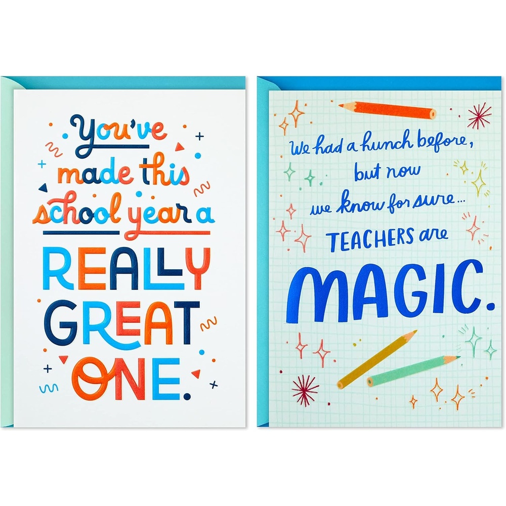 image:imageHallmark Teacher Appreciation Cards Good Teachers Brighten Futures 4 Cards with EnvelopesFor Teacher and Coach  2 Cards with Envelopes