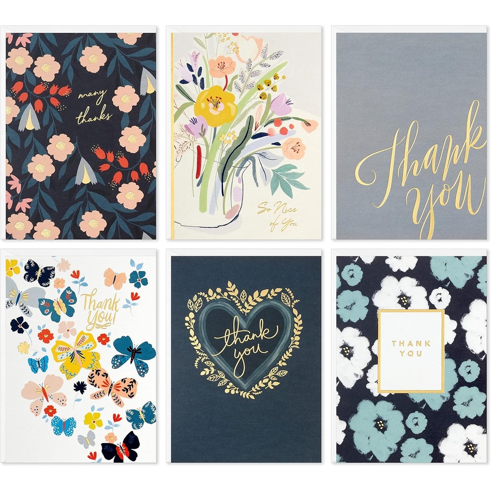 image:imageHallmark Thank You Cards Assortment Foil Hearts and Flowers 48 Thank You Notes and EnvelopesGreeting Card