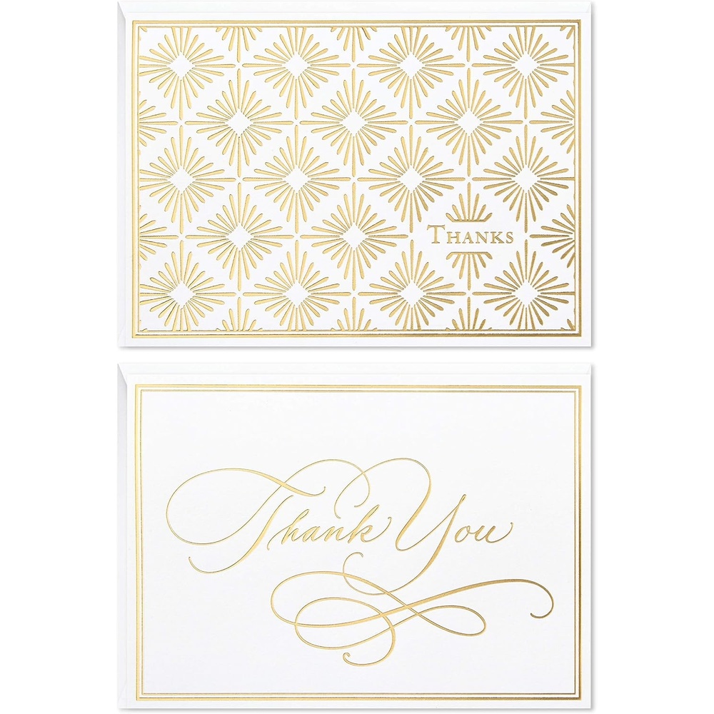 image:imageHallmark Thank You Cards Assortment Gold Foil Scroll 50 Thank You Notes with Envelopes for Wedding Bridal Shower Baby Shower Business GraduationGold Foil Scroll