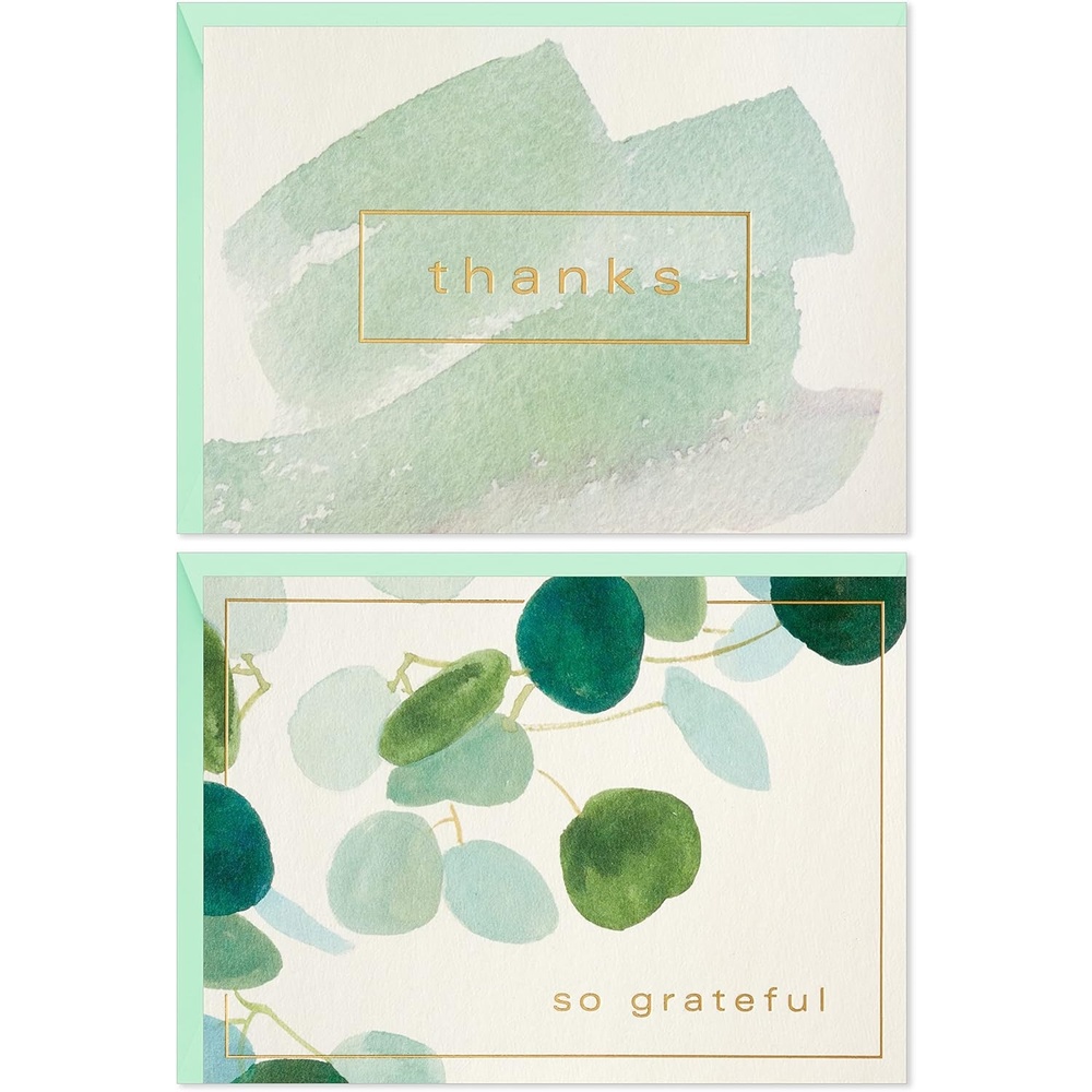 image:imageHallmark Thank You Cards Assortment Watercolor Greenery 50 Thank You Notes and Envelopes