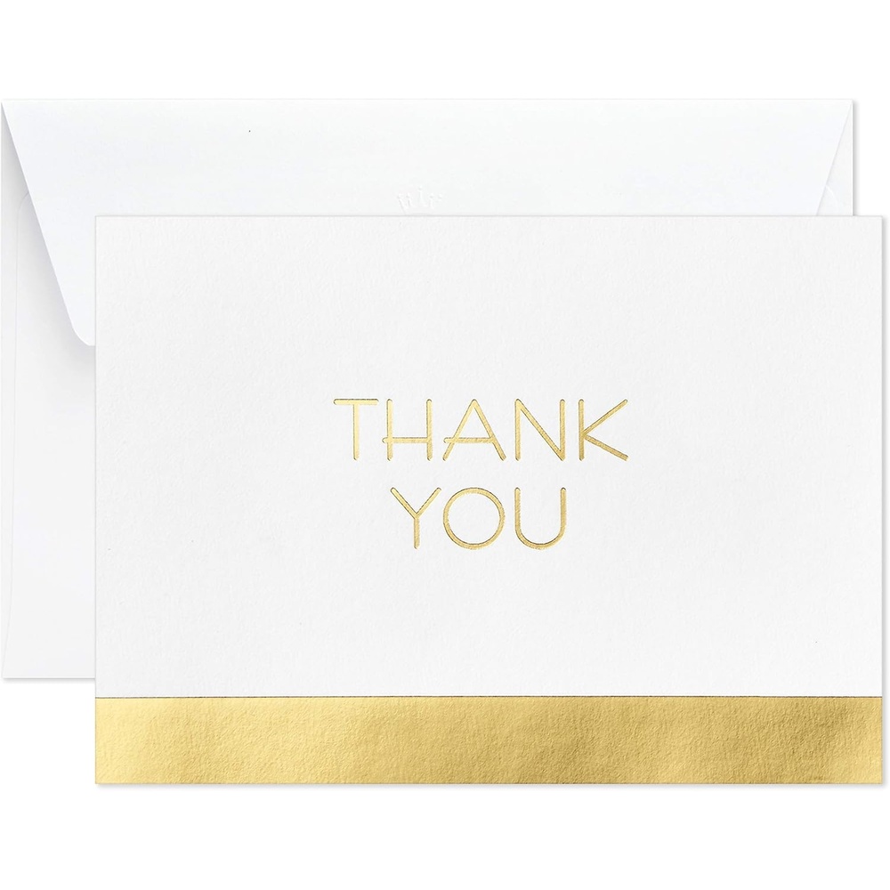image:imageHallmark Thank You Cards Gold and White Bulk 40 Thank You Notes with Envelopes for Graduation Business Weddings All Occasion