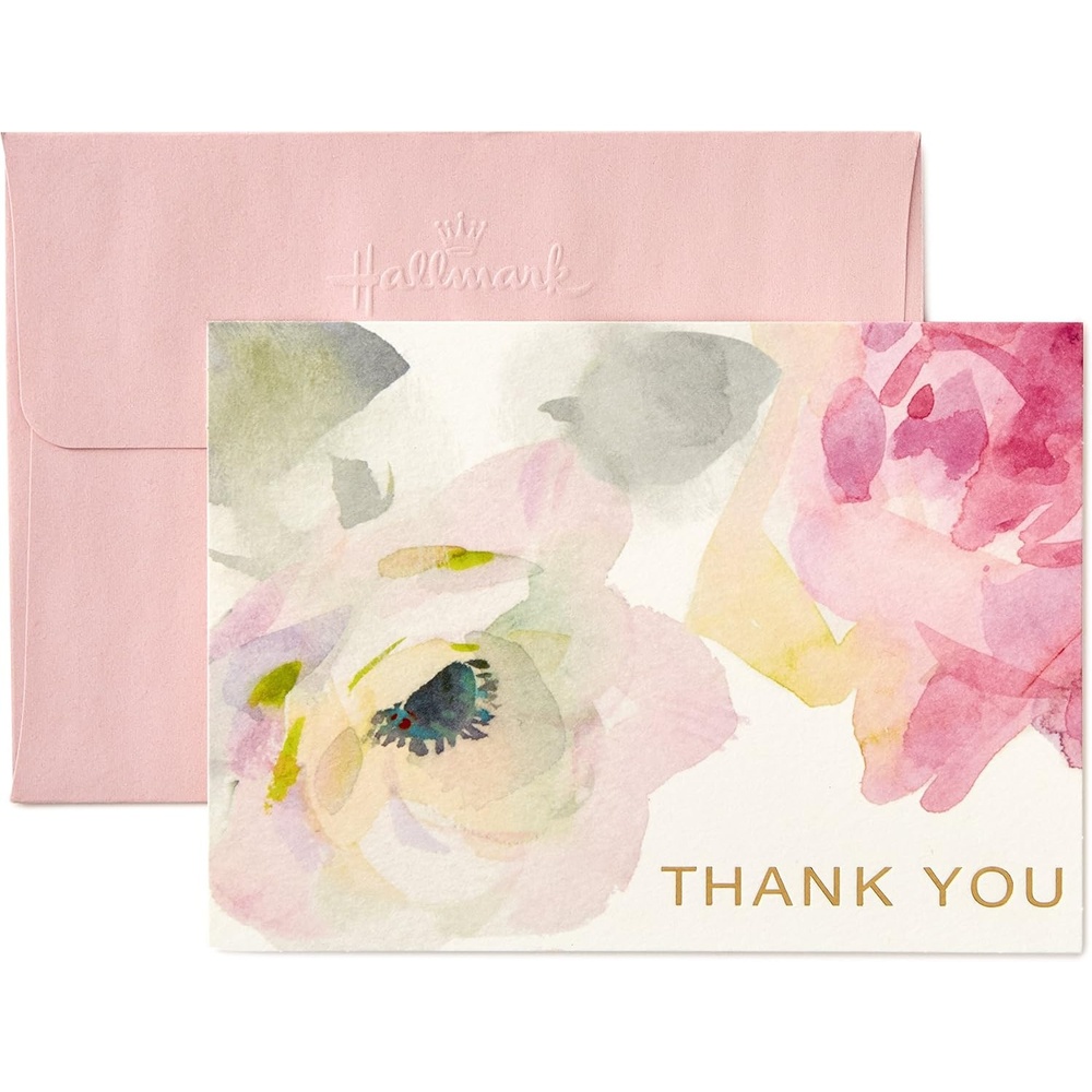 image:imageHallmark Thank You Cards Watercolor Flowers 10 Cards with EnvelopesWatercolor Flowers