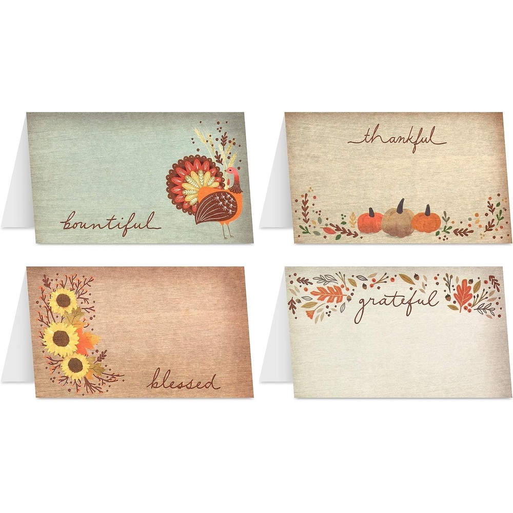 image:imageHallmark Thanksgiving Place Cards for Table Setting 32 Mini Cards with Envelopes Friendsgiving Party SuppliesFall Thankful Placecards