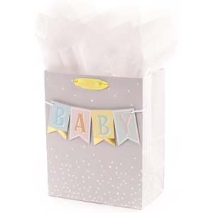 Hallmark 13″ Large Gift Bag with Tissue Paper (B-A-B-Y, Yellow) for Baby Showers, New Parents and More(Medium (Pack of 1))