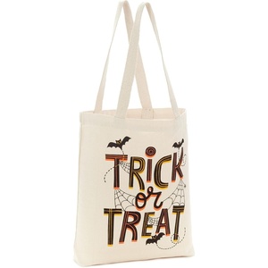 Hallmark 13″ Large Halloween Tote Bag (Haunted House) Reusable Canvas Bag for Trick or Treating, Grocery Shopping and More(Trick Or Treat)