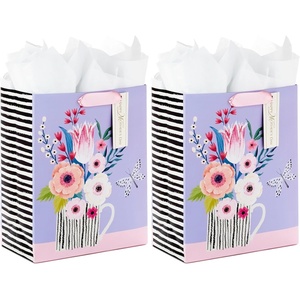 Hallmark 13″ Large Mother’s Day Gift Bag with Tissue Paper (Light Blue with Flowers and Butterfly) for Moms, Grandmas, Nanas, Sisters, Gigi(Purple Black)