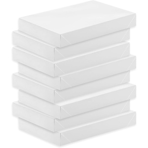 Hallmark 14″ Medium Gift Boxes with Lids (8 White Shirt Boxes) for Christmas, Birthdays, Holidays