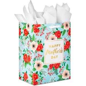Hallmark 15″ Extra Large Gift Bag for Moms with Tissue Paper (Tropical Fruit, Kiwi, Pineapple, Lemons, Oranges) for Mother’s Day and Birthdays(Light Blue Floral)