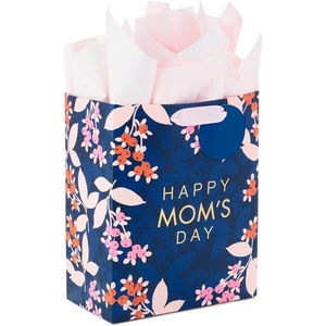 Hallmark 15″ Extra Large Gift Bag for Moms with Tissue Paper (Tropical Fruit, Kiwi, Pineapple, Lemons, Oranges) for Mother’s Day and Birthdays(Navy Floral)