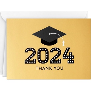 Hallmark 2024 Graduation Thank You Cards (40 Thank You Notes with Envelopes) Gold Graduation Cap(Class of 2024)