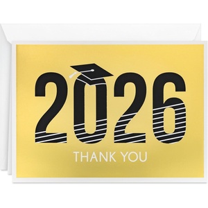 Hallmark 2024 Graduation Thank You Cards (40 Thank You Notes with Envelopes) Gold Graduation Cap(Class of 2026)
