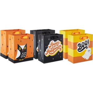 Hallmark 6″ Small Halloween Gift Bags (6 Bags, 3 Designs: Owl, Ghost, Happy Halloween) for Kids, Boo Bags, Classroom Parties, Teacher Gifts(Small Gift Bags)