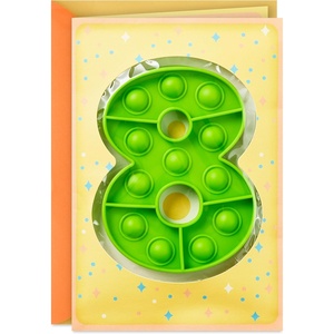 Hallmark 8th Birthday Card for Kids with Detachable Pop It! Toy