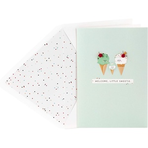 Hallmark Baby Shower Card for New Parents (Animals in the Woods) Welcome New Baby, Congratulations, Gender Reveal(Ice Cream Cones)