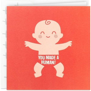 Hallmark Baby Shower Card for New Parents (New Story Begins) Welcome New Baby, Congratulations(Made a Human)
