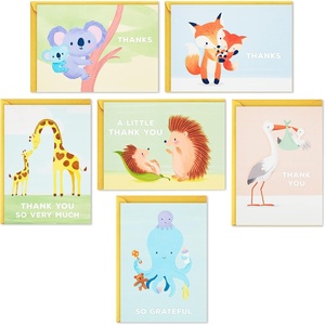 Hallmark Baby Shower Thank You Cards Assortment, Baby Animals (48 Cards and Envelopes—Stork, Giraffes, Koalas, Octopus, Fox, Hedgehogs)