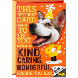 Hallmark Birthday Card (Card Inside a Card)(Orange)